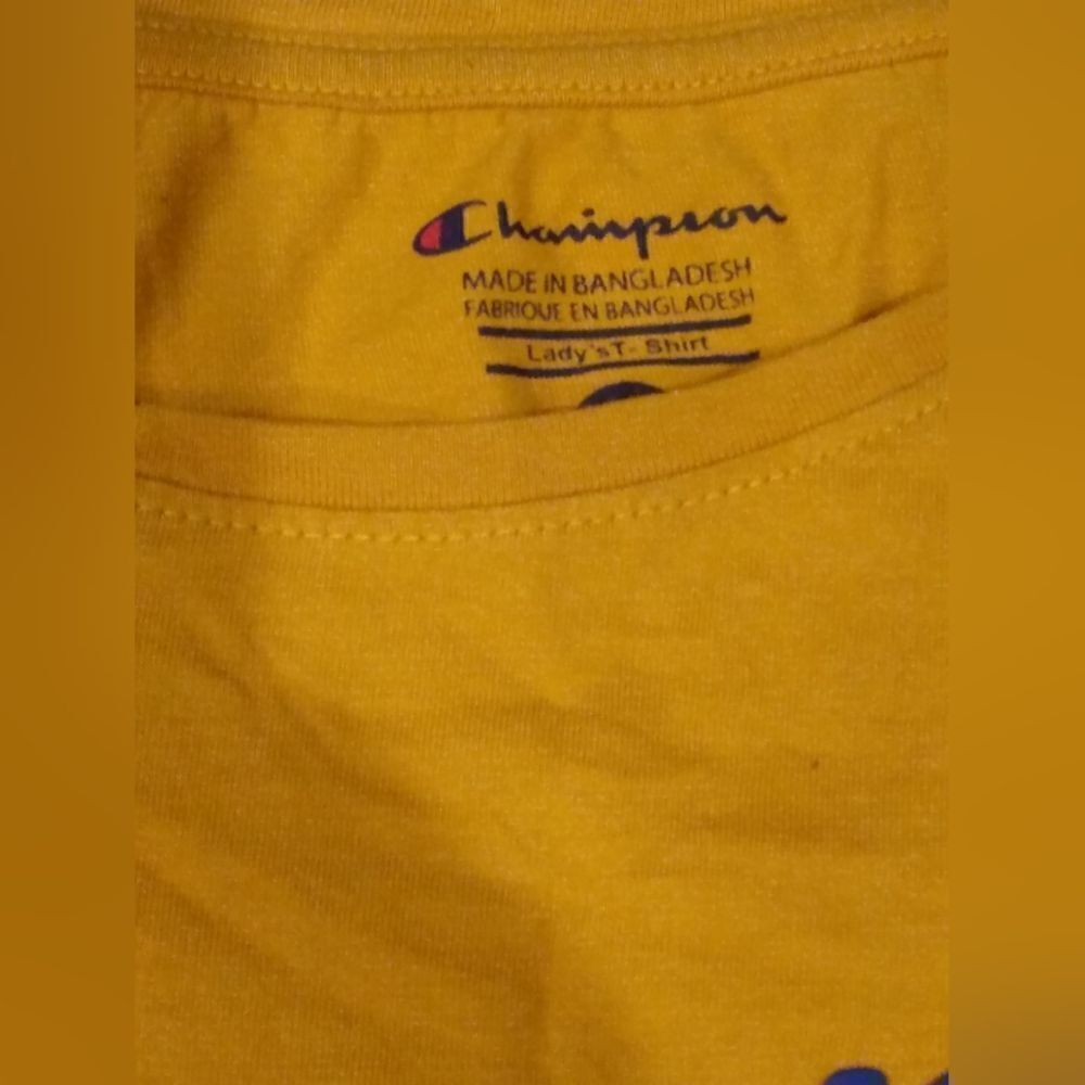 Womens Crew Neck Cropped T Shirt Medium Yellow - Picture 2 of 5